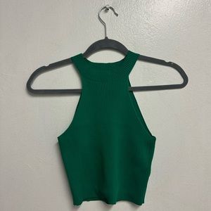 happily grey green crop top